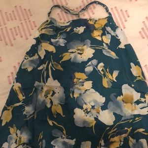 Silky square neck spaghetti strap tank top